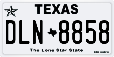 TX license plate DLN8858