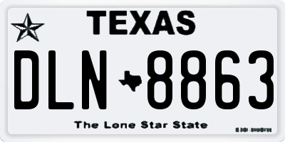 TX license plate DLN8863