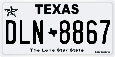 TX license plate DLN8867