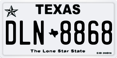 TX license plate DLN8868