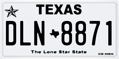 TX license plate DLN8871