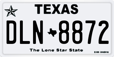 TX license plate DLN8872