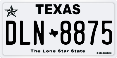 TX license plate DLN8875