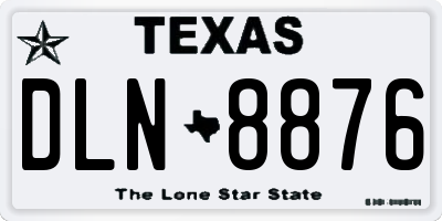 TX license plate DLN8876