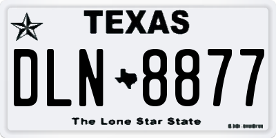 TX license plate DLN8877