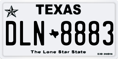 TX license plate DLN8883