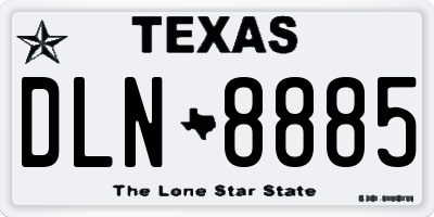 TX license plate DLN8885