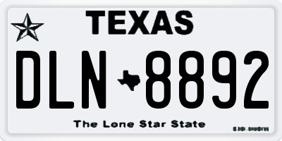 TX license plate DLN8892