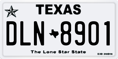 TX license plate DLN8901
