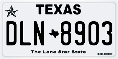 TX license plate DLN8903