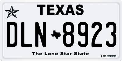 TX license plate DLN8923