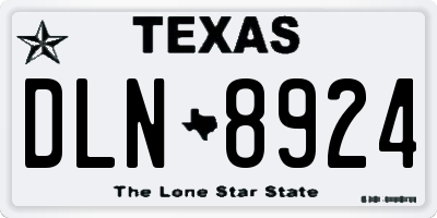 TX license plate DLN8924