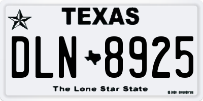 TX license plate DLN8925
