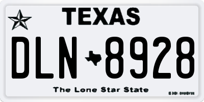 TX license plate DLN8928