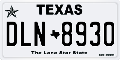 TX license plate DLN8930