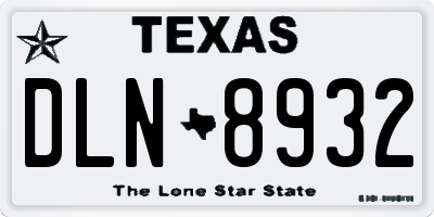 TX license plate DLN8932