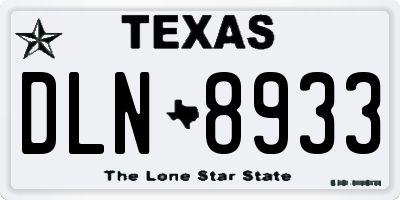 TX license plate DLN8933
