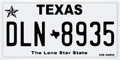 TX license plate DLN8935