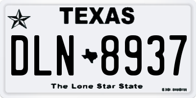 TX license plate DLN8937
