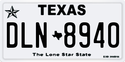 TX license plate DLN8940