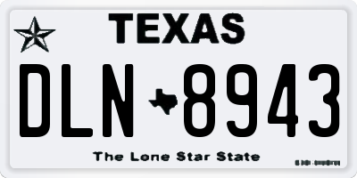 TX license plate DLN8943