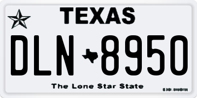 TX license plate DLN8950