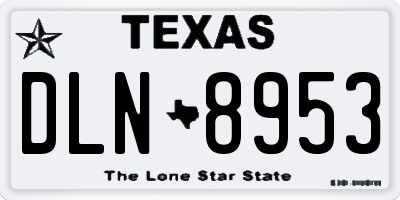 TX license plate DLN8953