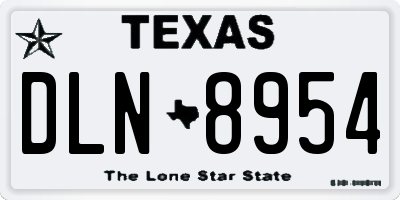 TX license plate DLN8954