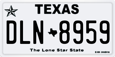 TX license plate DLN8959