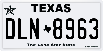 TX license plate DLN8963