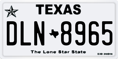 TX license plate DLN8965