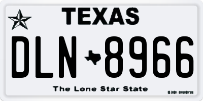 TX license plate DLN8966