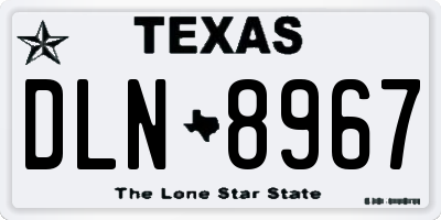 TX license plate DLN8967
