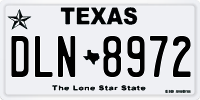 TX license plate DLN8972