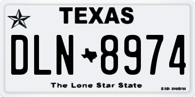 TX license plate DLN8974