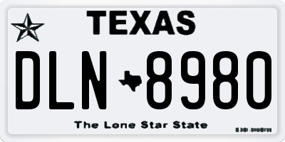 TX license plate DLN8980