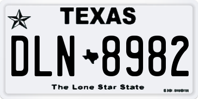 TX license plate DLN8982