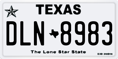 TX license plate DLN8983