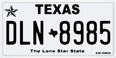 TX license plate DLN8985