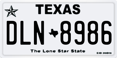 TX license plate DLN8986