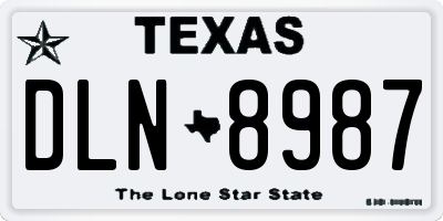 TX license plate DLN8987