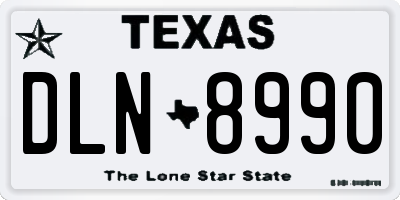 TX license plate DLN8990