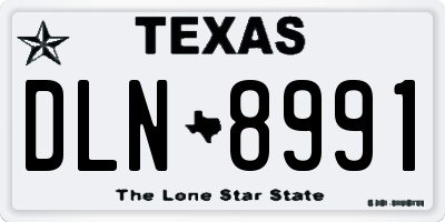 TX license plate DLN8991