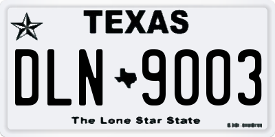 TX license plate DLN9003