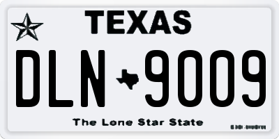 TX license plate DLN9009