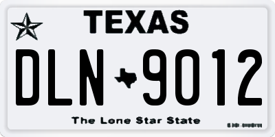 TX license plate DLN9012