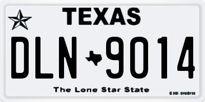 TX license plate DLN9014