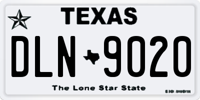 TX license plate DLN9020