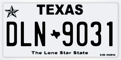 TX license plate DLN9031