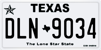 TX license plate DLN9034